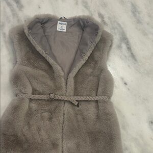 Mayoral Gray Faux Fur Vest